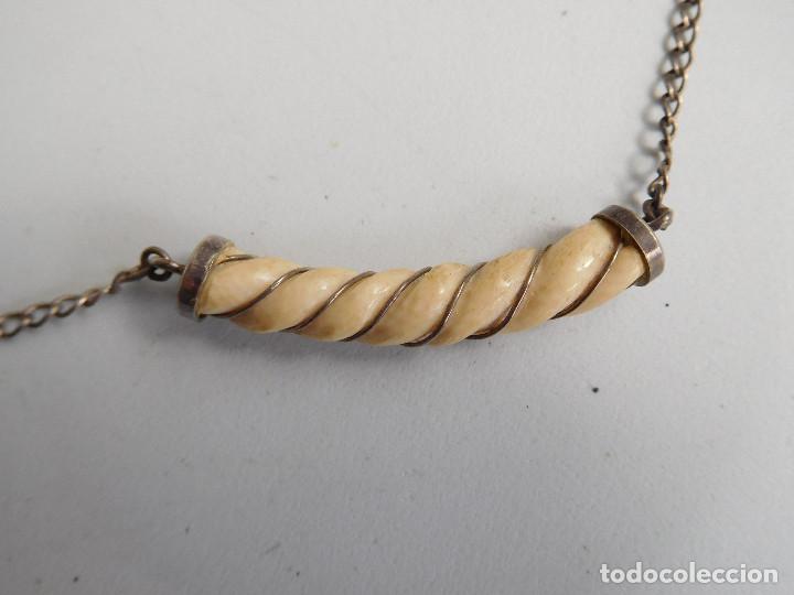 Joyeria: Collar vintage de plata y hueso - Foto 3