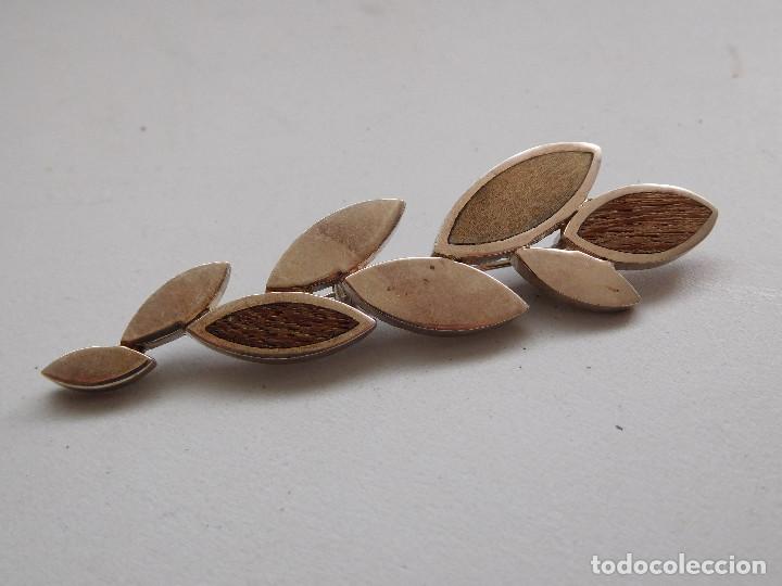 Joyeria: Broche vintage de plata y madera - Foto 1