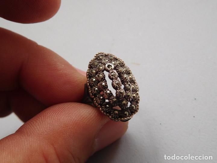 Joyeria: Anillo vintage de plata con marquesitas - Foto 1