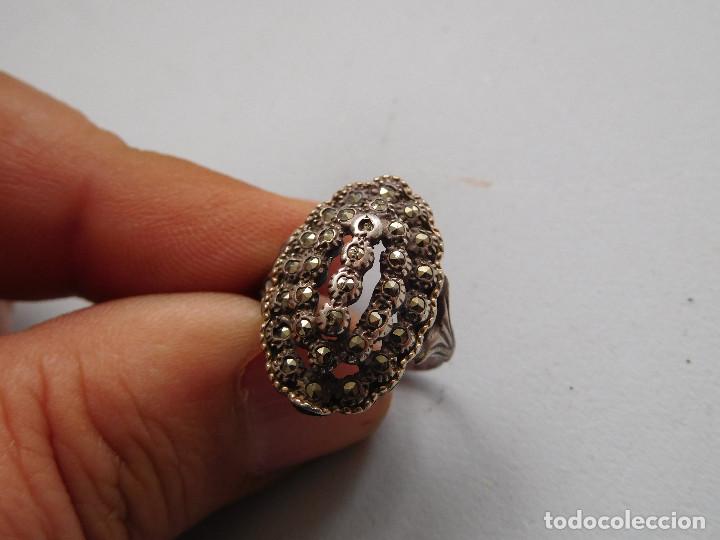 Joyeria: Anillo vintage de plata con marquesitas - Foto 2