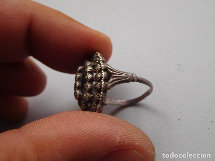 Joyeria: Anillo vintage de plata con marquesitas - Foto 5