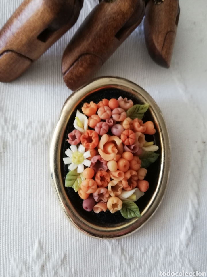 Joyeria: ANTIGUO BROCHE FLORAL . HECHO A MANO - Foto 6