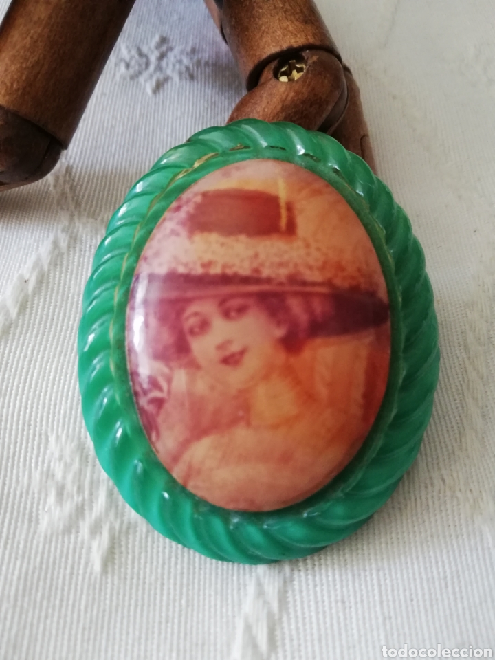 Joyeria: ANTIGUO BROCHE. CELULOIDE , BAQUELITA. DAMA DE EPOCA - Foto 5