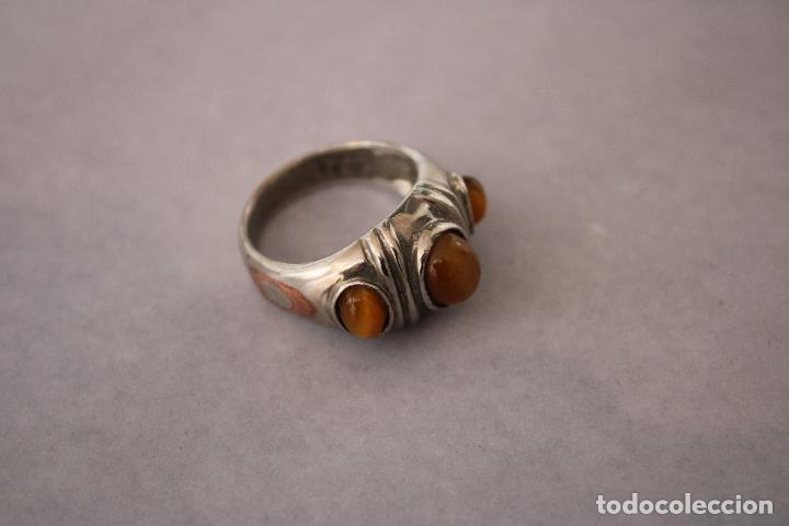 Joyeria: anillo ojos de tigre plata 925 - Foto 1