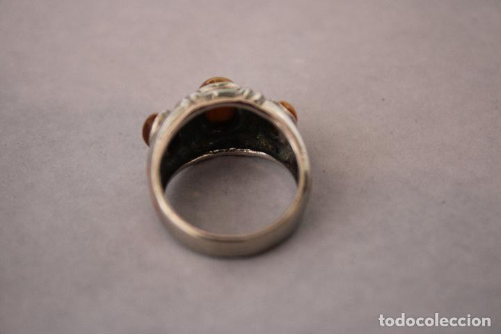 Joyeria: anillo ojos de tigre plata 925 - Foto 2