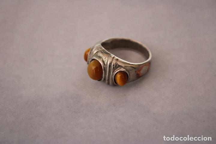 Joyeria: anillo ojos de tigre plata 925 - Foto 3
