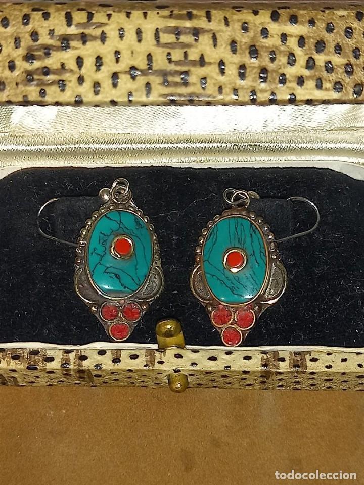 Joyeria: Pendientes de plata Turquesa y Coral - Foto 3