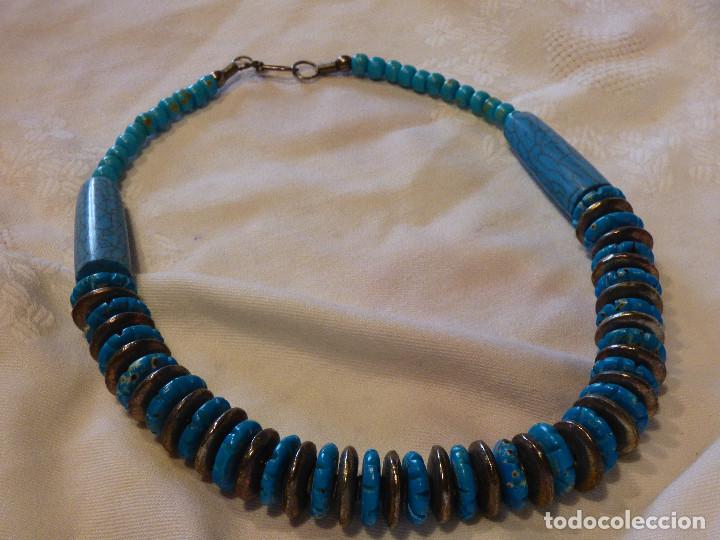 Joyeria: Collar turquesa y plata.Nepal. - Foto 4