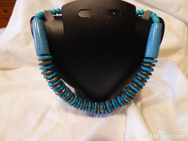 Joyeria: Collar turquesa y plata.Nepal. - Foto 5