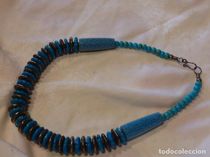 Joyeria: Collar turquesa y plata.Nepal. - Foto 6