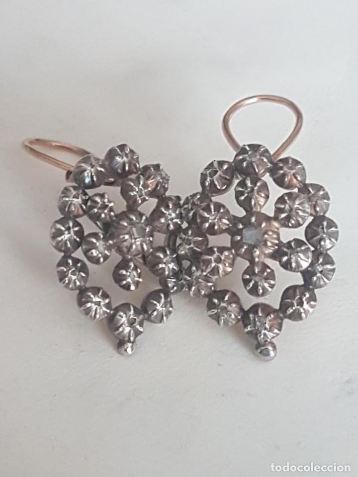 Joyeria: PENDIENTES ISABELINOS PLATA ORO DIAMANTES - Foto 4