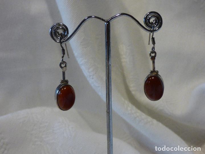 Joyeria: Pendientes plata y cornalinas,Mexico. - Foto 1