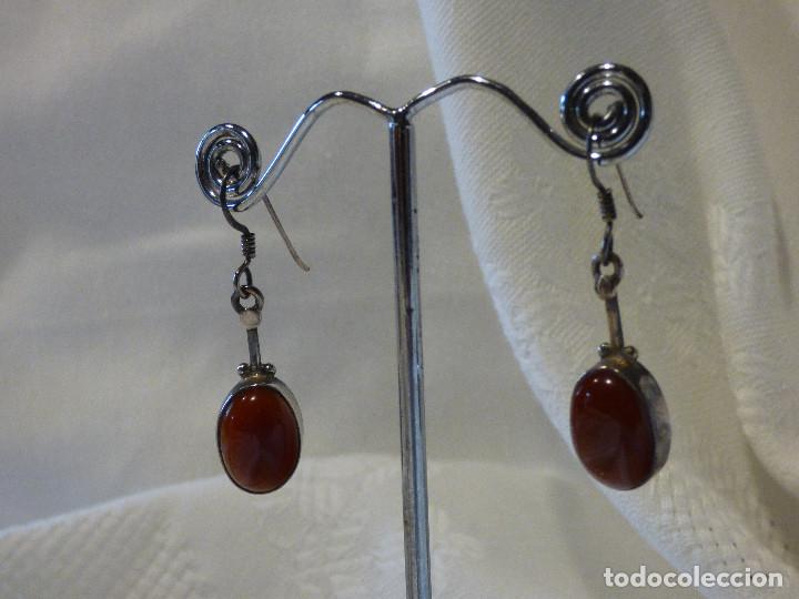 Joyeria: Pendientes plata y cornalinas,Mexico. - Foto 2