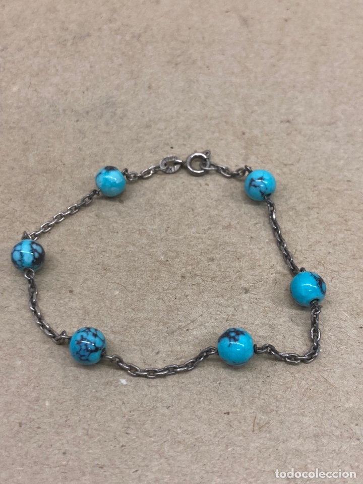 Joyeria: Pulsera de plata y turquesa - Foto 1