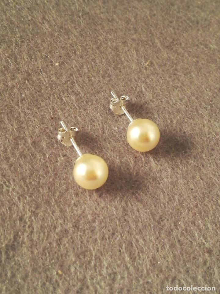 Joyeria: Pendientes de perla en plata primera ley - Foto 1
