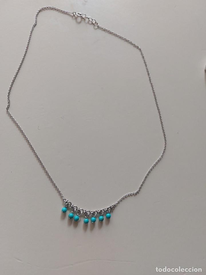 Joyeria: Cadena de plata y turquesas - Foto 1