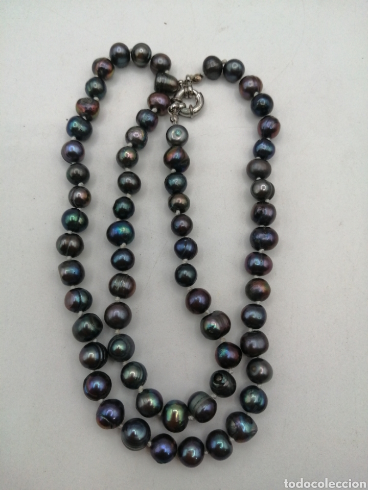 Joyeria: Collar perlas de Tahit&iacute; barrocas oscuro - Foto 4