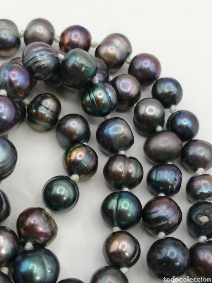 Joyeria: Collar perlas de Tahit&iacute; barrocas oscuro - Foto 6