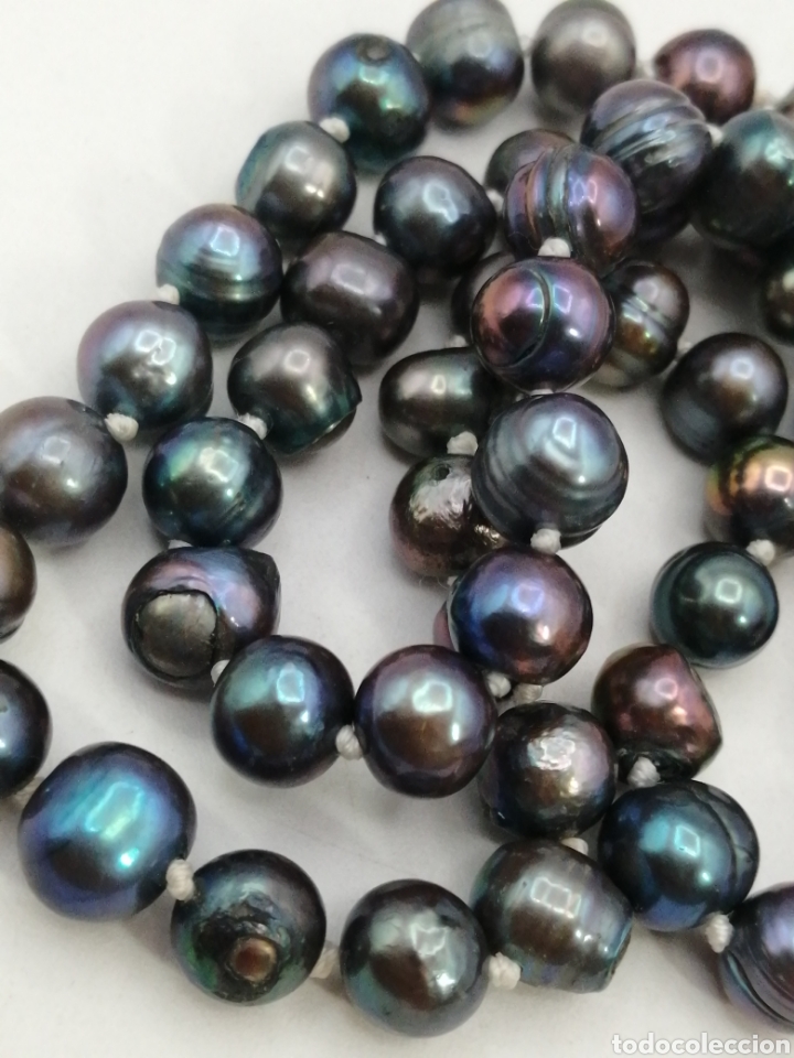 Joyeria: Collar perlas de Tahit&iacute; barrocas oscuro - Foto 8