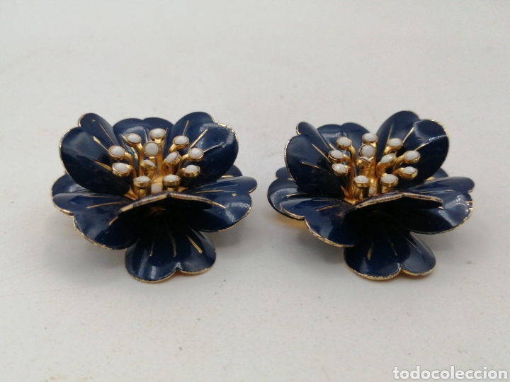 Joyeria: Pendientes metal dorado y esmalte - Foto 2