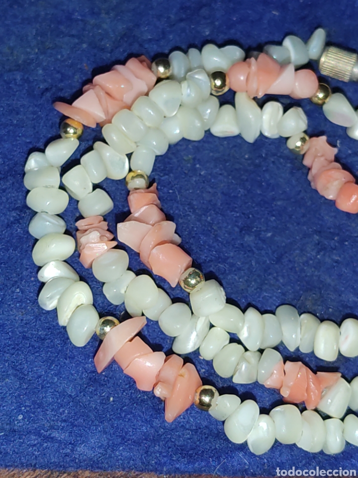Joyeria: Collar de coral rosa y n&aacute;car,vintage. - Foto 6