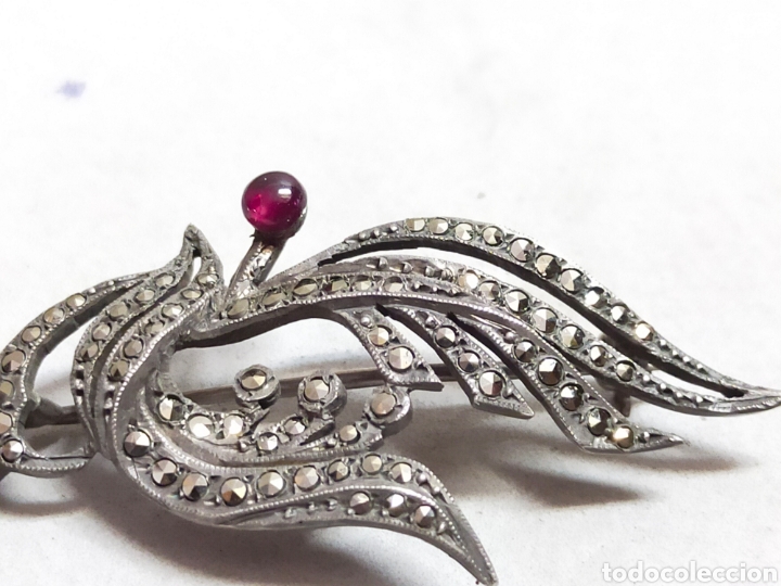 Joyeria: BROCHE DE PLATA Y MARQUESITAS Y GRANATE? - Foto 3