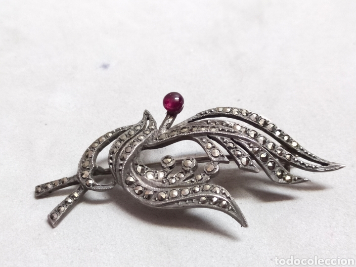 Joyeria: BROCHE DE PLATA Y MARQUESITAS Y GRANATE? - Foto 4