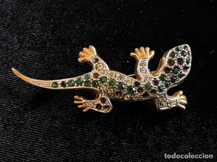 Joyeria: BROCHE EN FORMA DE LAGARTO CHAPADO EN ORO - Foto 1