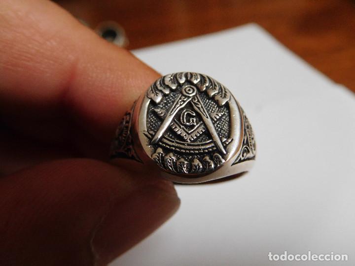 Joyeria: Anillo de plata masonico mason logia - Foto 2