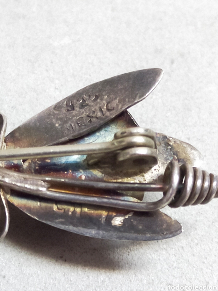 Joyeria: BROCHE DE PLATA CON FORMA DE FLOR CON HOJAS. - Foto 6