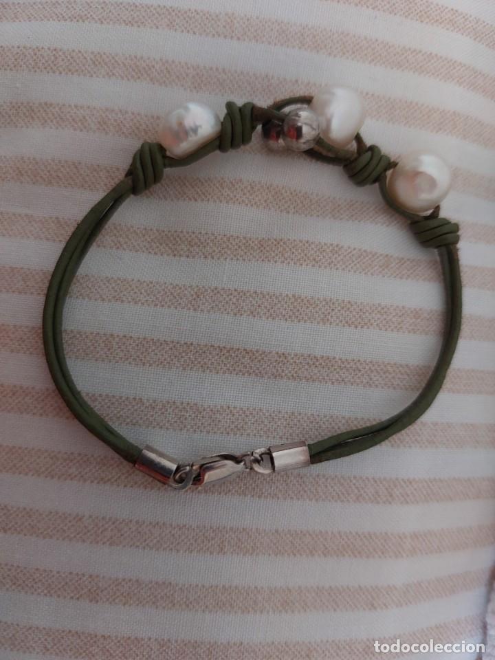 Joyeria: PULSERA CUERO, PERLAS DE PLATA - Foto 1