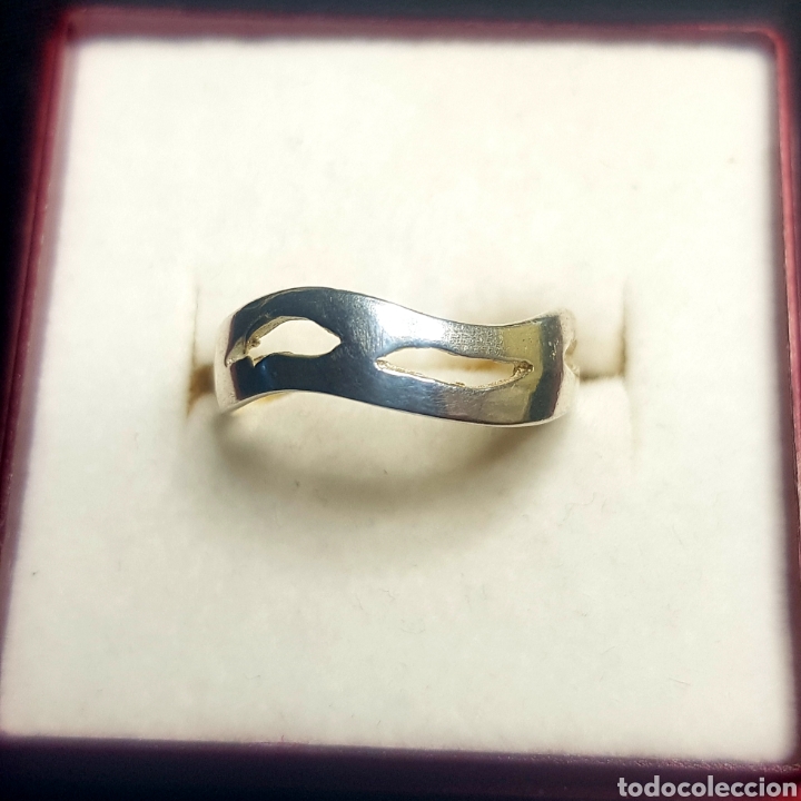 Joyeria: Anillo plata de ley curvas talla 12 - Foto 1