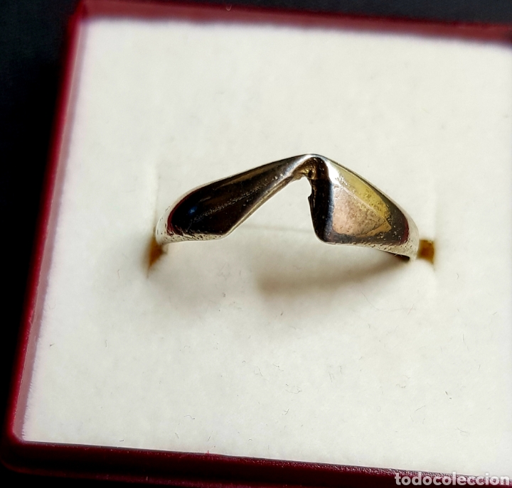 Joyeria: Antiguo anillo plata de ley forma irregular talla 19 - Foto 3