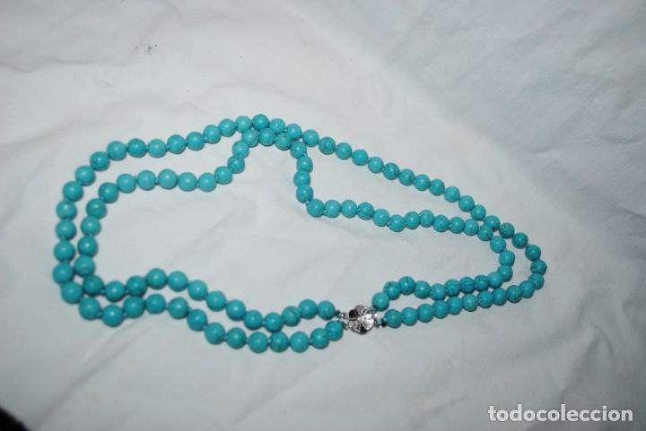 Joyeria: COLLAR DE TURQUESAS Y CIERRE DE PLATA . - Foto 1