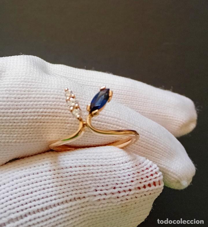Joyeria: Anillo Oro Brillantes zafiro - Foto 2
