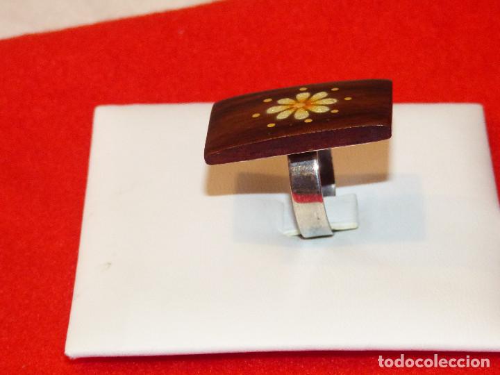 Joyeria: Anillo plata,y madera pintado a mano. - Foto 1
