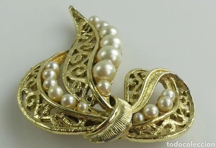 Joyeria: Excelente broche Laso dorado tipo perla - Foto 3