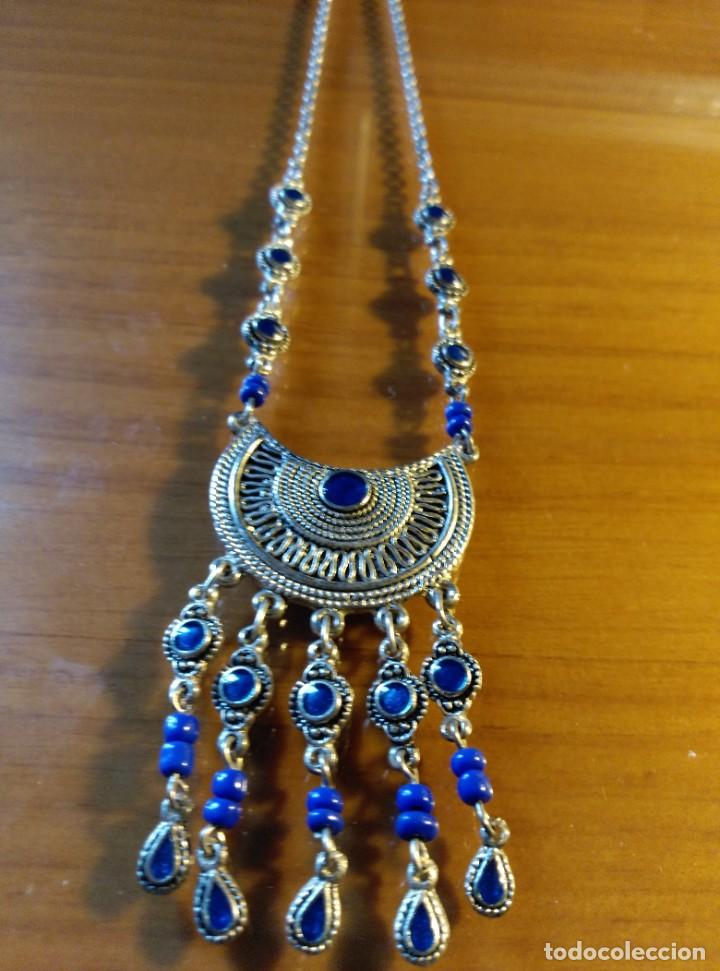 Joyeria: COLLAR BOHO CHIC PLATEADO CON CUENTAS PL&Aacute;STICO COLOR LAPISL&Aacute;ZULI - Foto 1