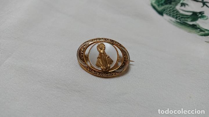 Joyeria: ANTIGUO BROCHE CON LA VIRGEN - Foto 2