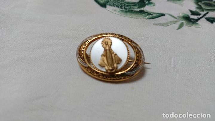 Joyeria: ANTIGUO BROCHE CON LA VIRGEN - Foto 3
