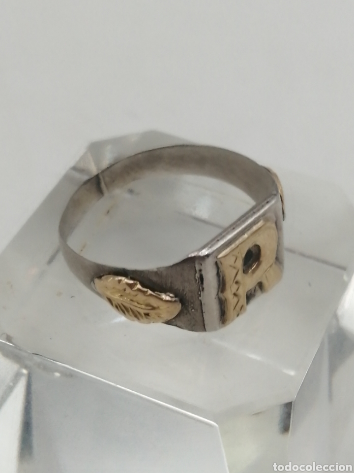 Joyeria: Antiguo anillo oro y plata - Foto 3