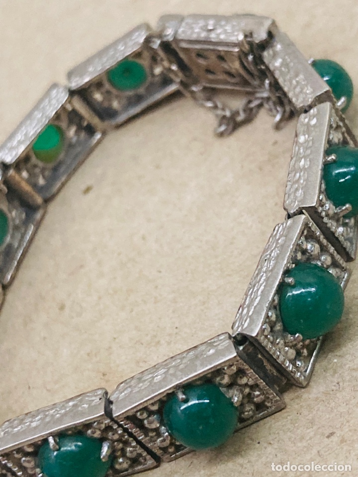Joyeria: Pulsera de plata con crisopas verde cierre caj&oacute;n - Foto 2