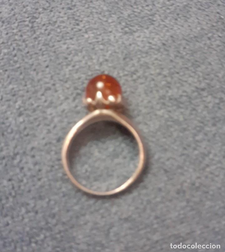 Joyeria: sortija de plata con carbujon de ambar - Foto 2