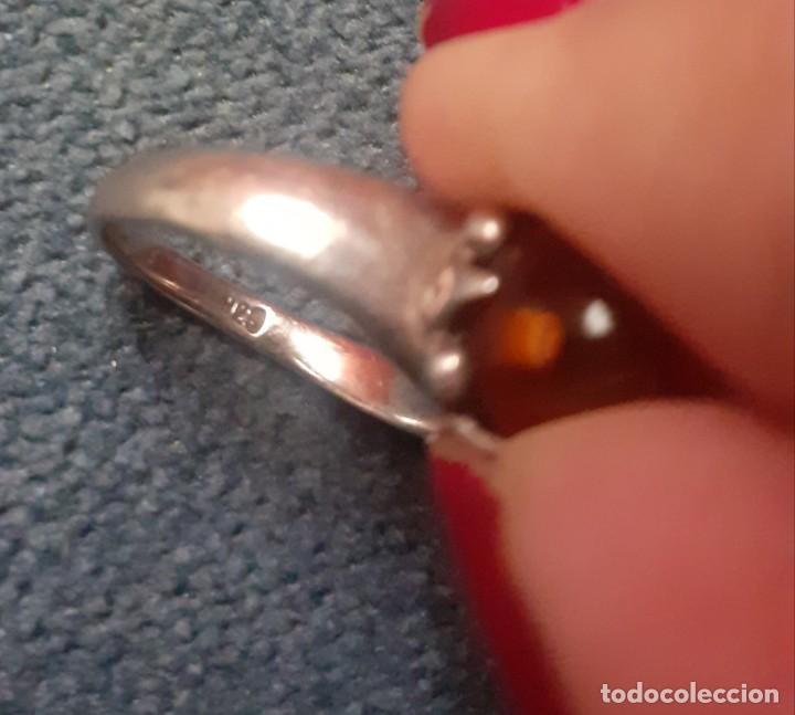 Joyeria: sortija de plata con carbujon de ambar - Foto 3