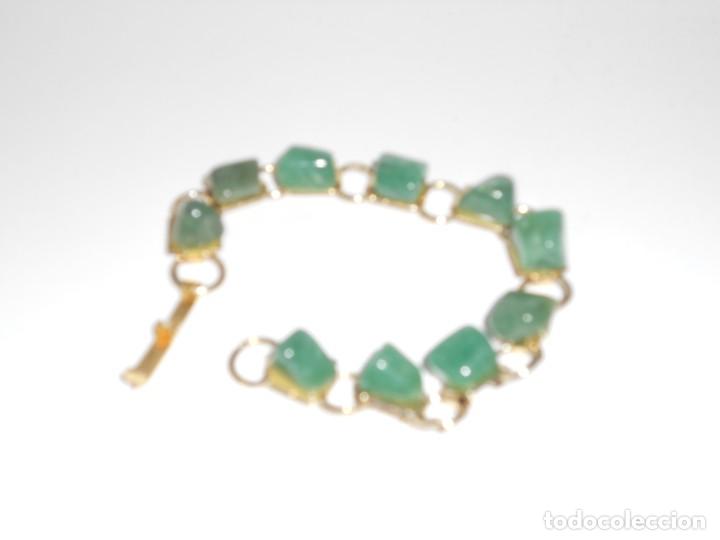 Joyeria: ANTIGUA PULSERA DE PIEDRAS VERDES - Foto 3