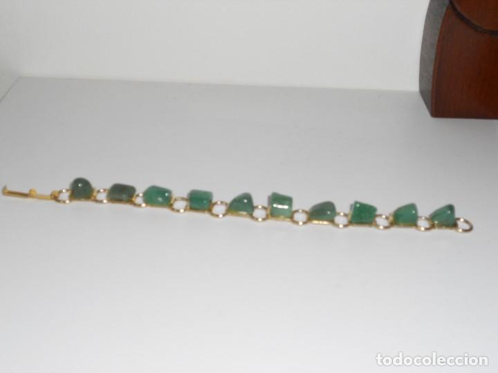 Joyeria: ANTIGUA PULSERA DE PIEDRAS VERDES - Foto 4