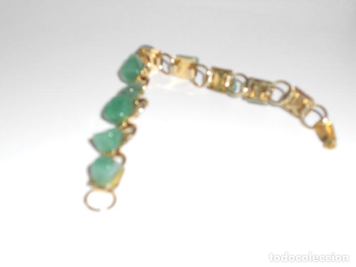 Joyeria: ANTIGUA PULSERA DE PIEDRAS VERDES - Foto 5