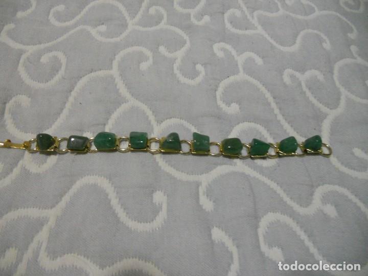 Joyeria: ANTIGUA PULSERA DE PIEDRAS VERDES - Foto 6