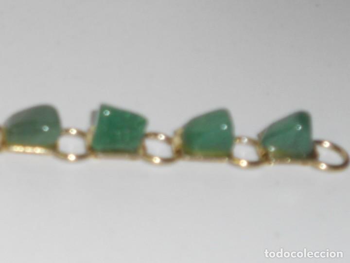 Joyeria: ANTIGUA PULSERA DE PIEDRAS VERDES - Foto 8