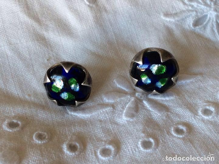 Joyeria: BONITOS PENDIENTES EN PLATA DE LEY CON ESMALTE - Foto 1